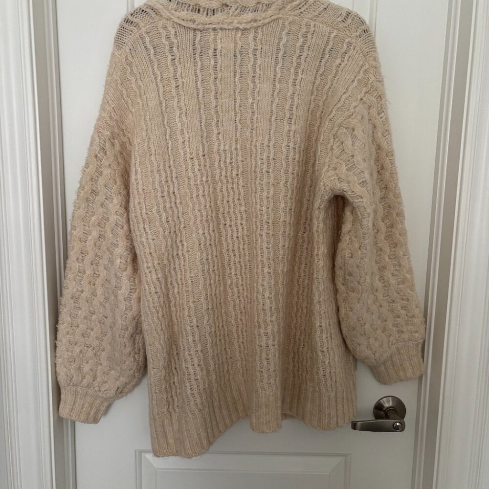 Anthropologie Rashida Ivory Long Line Open Front Cardigan - Picture 5 of 5